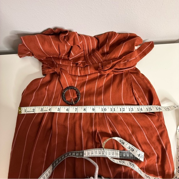 Three Floor Margaux Jumpsuit pinstriped copper Linen Size 0 RTR - Picture 15 of 15